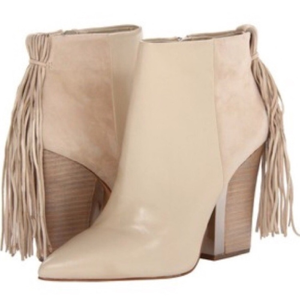Sam Edelman Cream Ankle Booties w/ Tassel